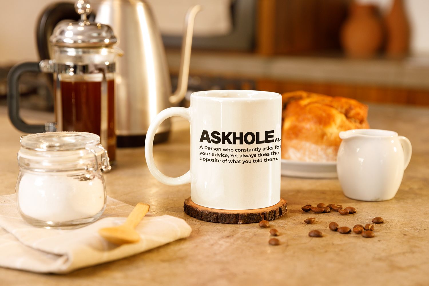 &quot;Askhole Defined&quot; - Humorous 11-oz Coffee Mug for the Wisely Witty